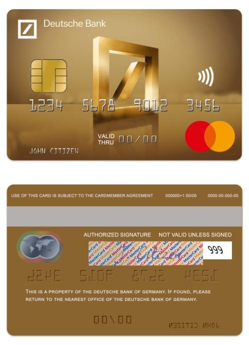 Germany Deutsche Bank gold mastercard